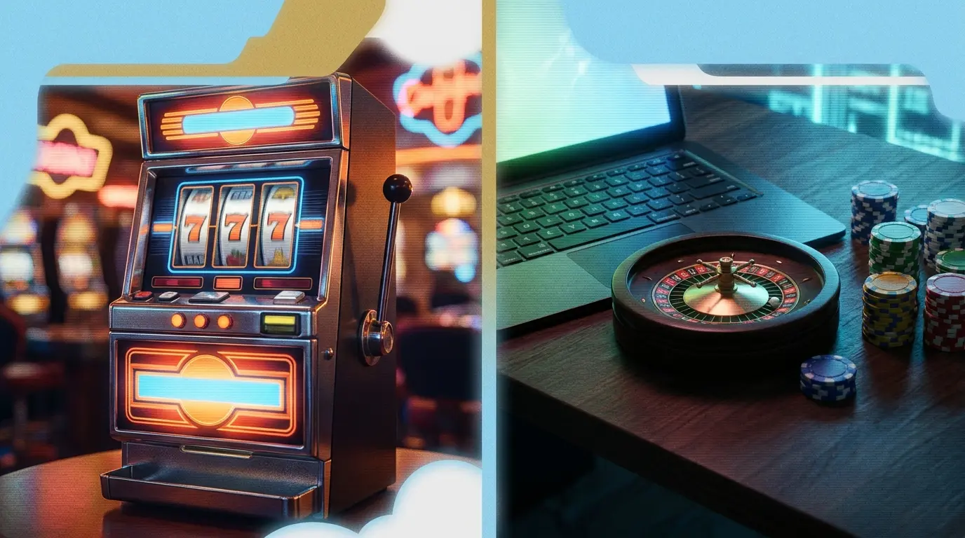 Vergleich zwischen traditioneller Spielhalle und Online Casino